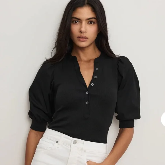 Veronica Beard Coralee Puff Sleeve Top - Picture 15 of 15